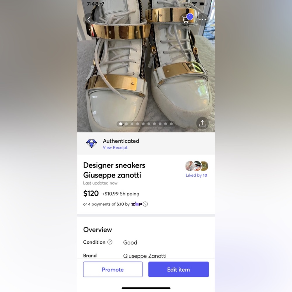 Sold)Designer sneakers Giuseppe zanotti